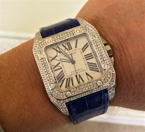 cartier santos diamond ladies watch|cartier santos usato.